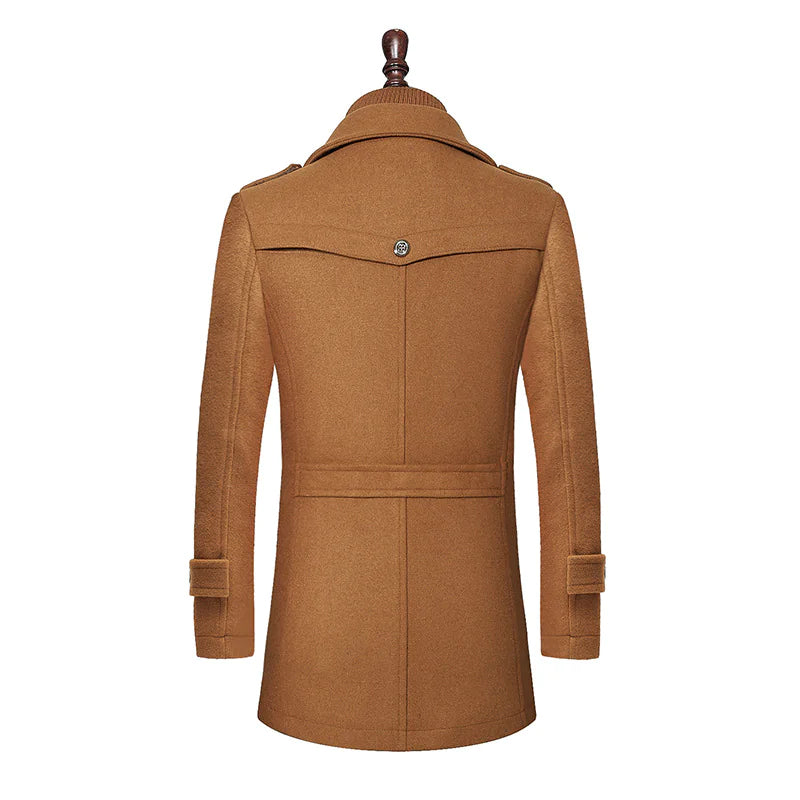 Men's Double Collar Woolen Coat